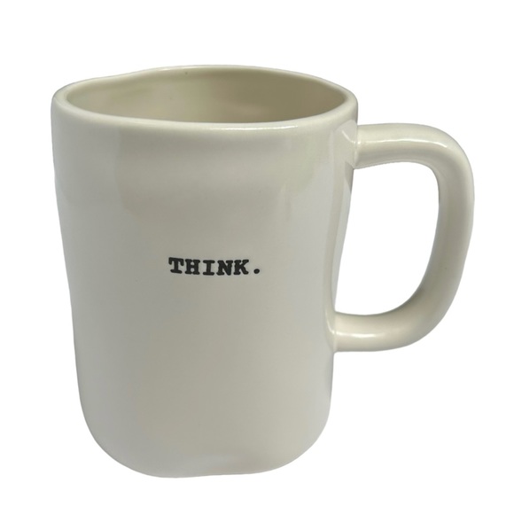 Rae Dunn Other - Rae Dunn THINK Mug Coffee Tea White with Black Typewriter Letters NWT 2017